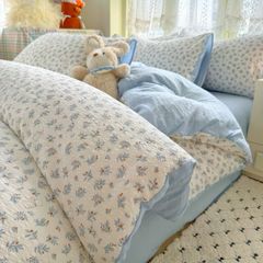 4Pcs PreCloud Linen | Set Đũi Xu Kem Style trẻ trung hiện đại | ID 4PCSPRECLOUD34