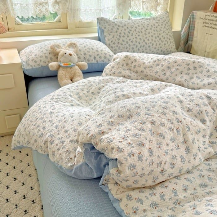 4Pcs PreCloud Linen | Set Đũi Xu Kem Style trẻ trung hiện đại | ID 4PCSPRECLOUD34