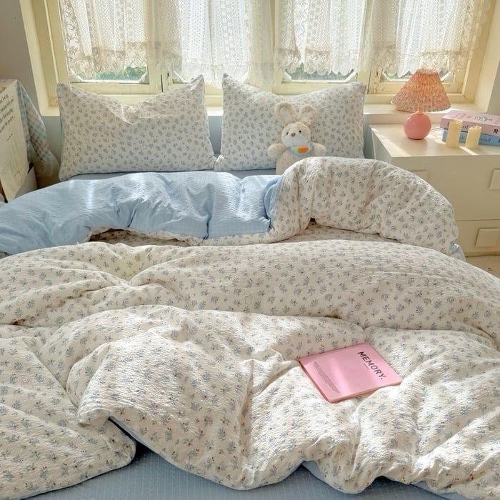 4Pcs PreCloud Linen | Set Đũi Xu Kem Style trẻ trung hiện đại | ID 4PCSPRECLOUD34