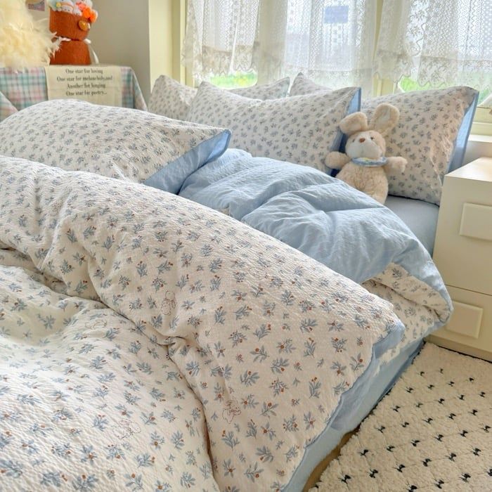 4Pcs PreCloud Linen | Set Đũi Xu Kem Style trẻ trung hiện đại | ID 4PCSPRECLOUD34