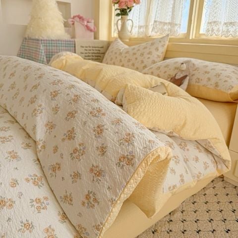 4Pcs PreCloud Linen | Set Đũi Xu Kem Style trẻ trung hiện đại | ID 4PCSPRECLOUD50