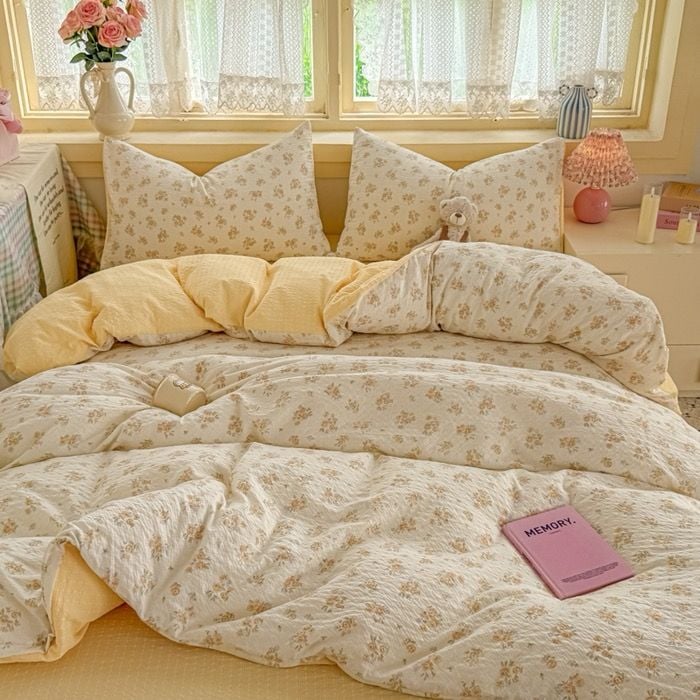 4Pcs PreCloud Linen | Set Đũi Xu Kem Style trẻ trung hiện đại | ID 4PCSPRECLOUD50