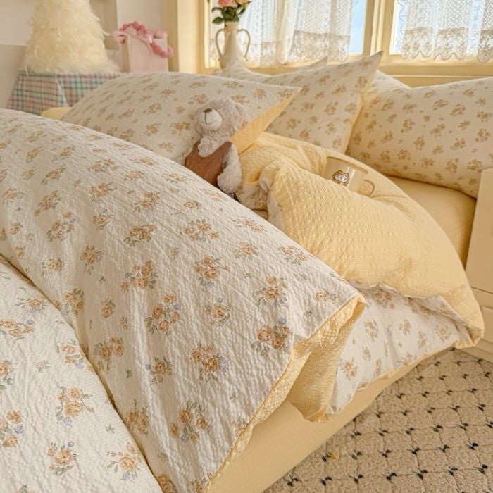 4Pcs PreCloud Linen | Set Đũi Xu Kem Style trẻ trung hiện đại | ID 4PCSPRECLOUD50