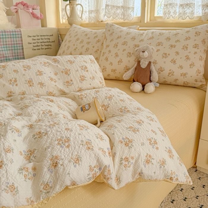 4Pcs PreCloud Linen | Set Đũi Xu Kem Style trẻ trung hiện đại | ID 4PCSPRECLOUD50