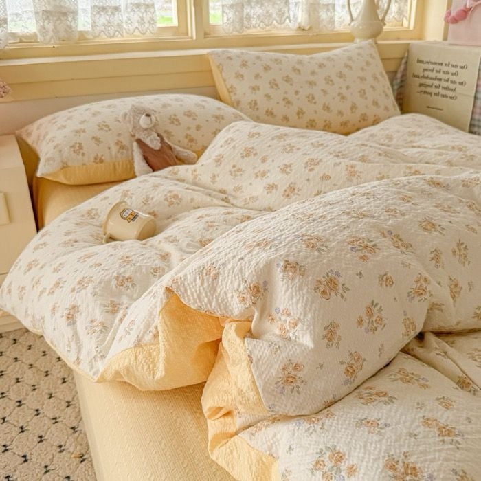 4Pcs PreCloud Linen | Set Đũi Xu Kem Style trẻ trung hiện đại | ID 4PCSPRECLOUD50