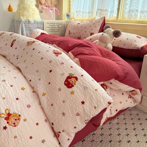 4Pcs PreCloud Linen | Set Đũi Xu Kem Style trẻ trung hiện đại | ID 4PCSPRECLOUD51