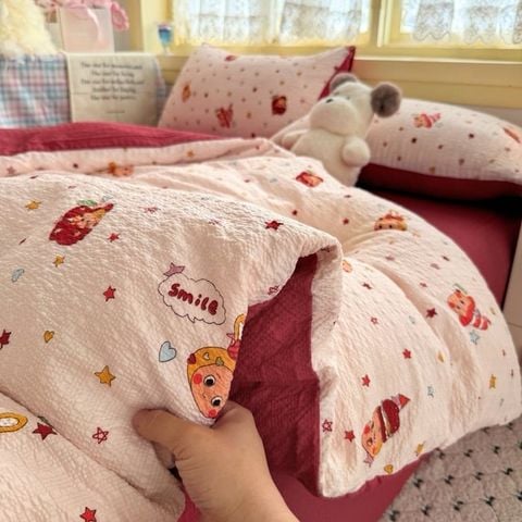 4Pcs PreCloud Linen | Set Đũi Xu Kem Style trẻ trung hiện đại | ID 4PCSPRECLOUD51