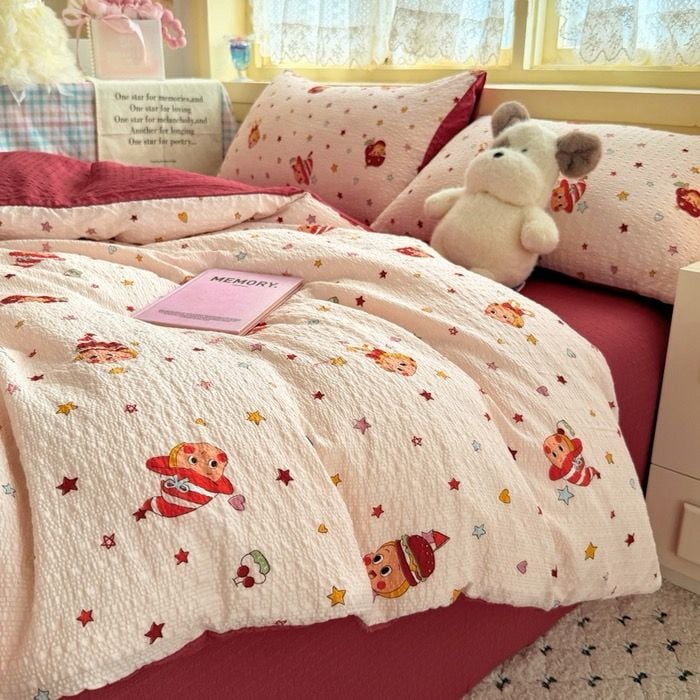 4Pcs PreCloud Linen | Set Đũi Xu Kem Style trẻ trung hiện đại | ID 4PCSPRECLOUD51