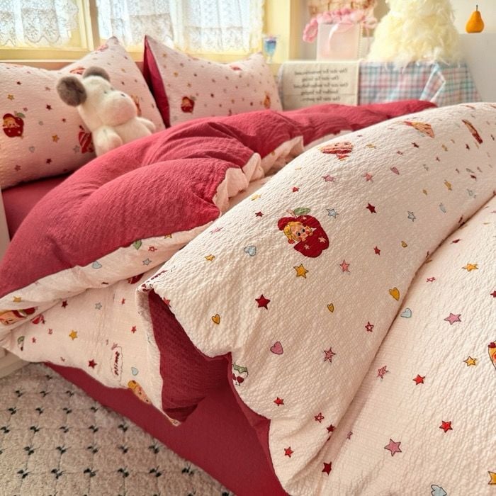 4Pcs PreCloud Linen | Set Đũi Xu Kem Style trẻ trung hiện đại | ID 4PCSPRECLOUD51