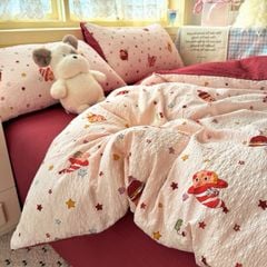 4Pcs PreCloud Linen | Set Đũi Xu Kem Style trẻ trung hiện đại | ID 4PCSPRECLOUD51