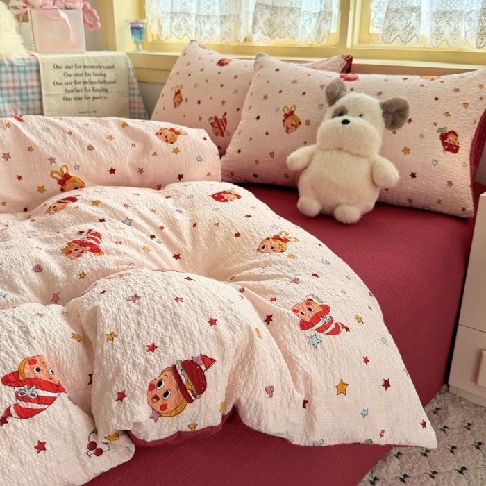 4Pcs PreCloud Linen | Set Đũi Xu Kem Style trẻ trung hiện đại | ID 4PCSPRECLOUD51