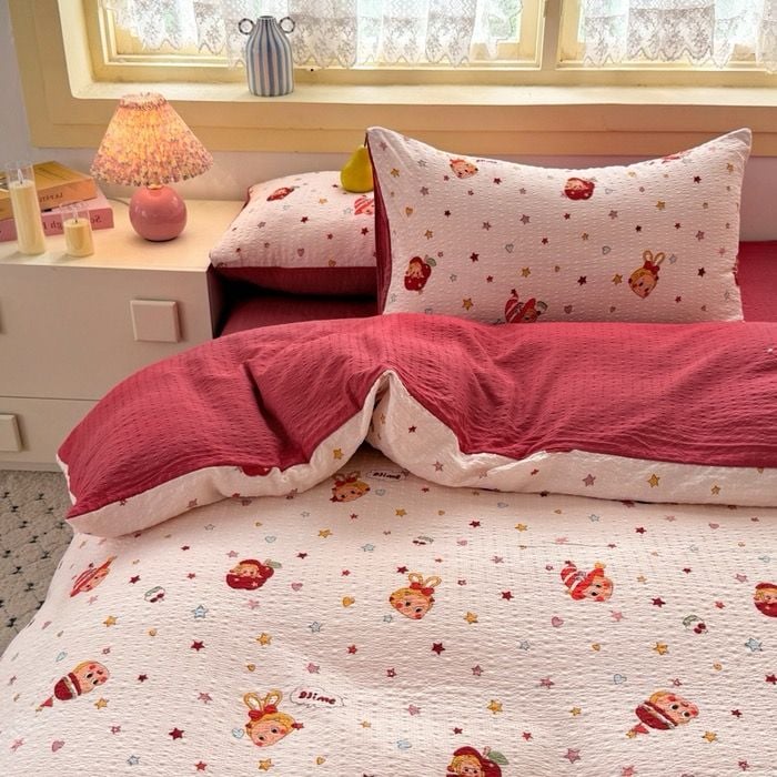 4Pcs PreCloud Linen | Set Đũi Xu Kem Style trẻ trung hiện đại | ID 4PCSPRECLOUD51