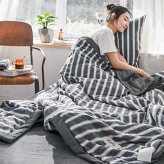 BCG CHẦN HÈ COTTON ĐŨI NHẬT NOORDIC KẺ SỌC GHI - TRẢI NGHIỆM PHÒNG NGỦ NHẬT BẢN