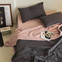 BCG CHẦN HÈ COTTON ĐŨI NHẬT NOORDIC KẺ Ô ĐEN MIX HỒNG MANG ĐẾN TRẢI NGHIỆM ĐÚNG CHẤT PHÒNG NGỦ NHẬT BẢN