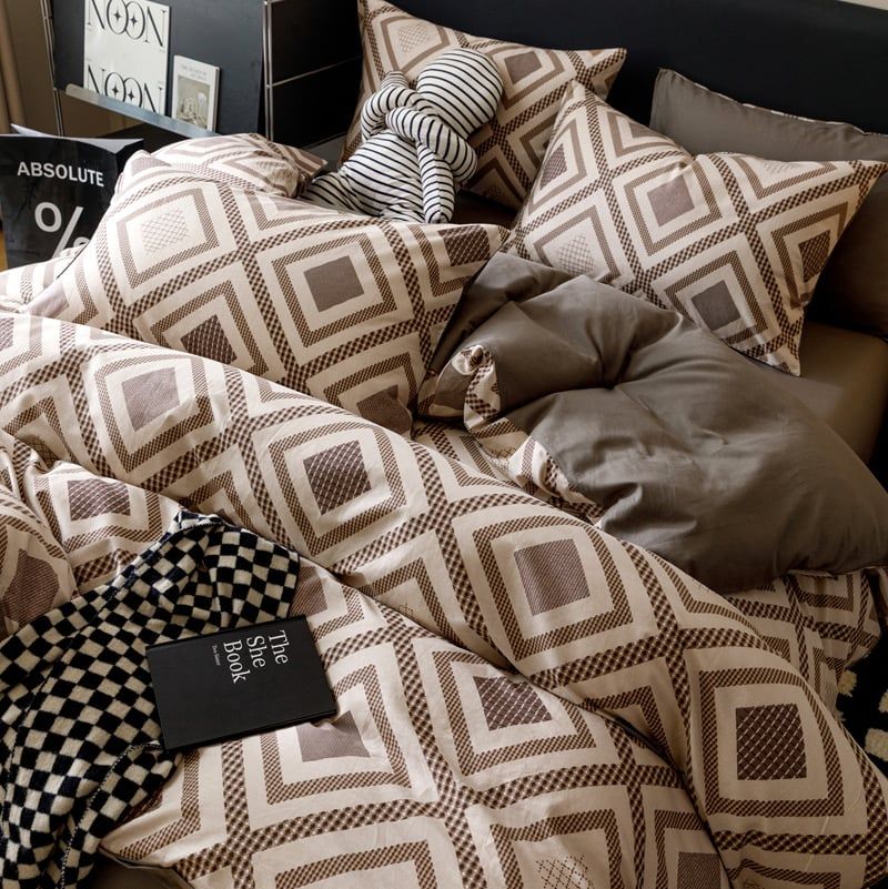 4Pcs Cotton 40s 130*70 gram/inch | Cotton Digital Printing Cover BedSet | ID COTTON4PCS025COLOR017