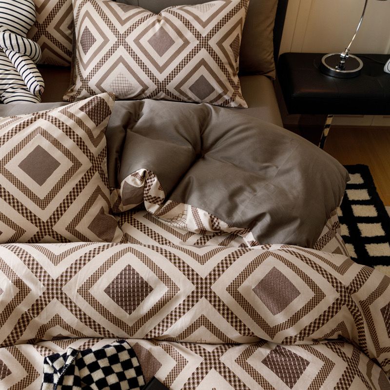 4Pcs Cotton 40s 130*70 gram/inch | Cotton Digital Printing Cover BedSet | ID COTTON4PCS025COLOR017