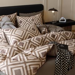 4Pcs Cotton 40s 130*70 gram/inch | Cotton Digital Printing Cover BedSet | ID COTTON4PCS025COLOR017