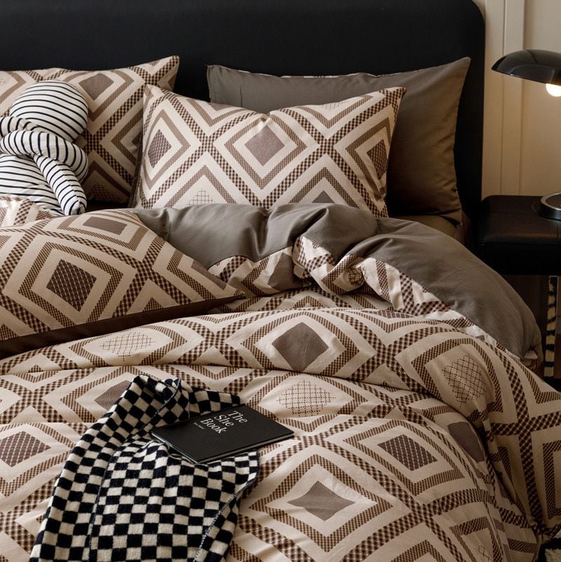 4Pcs Cotton 40s 130*70 gram/inch | Cotton Digital Printing Cover BedSet | ID COTTON4PCS025COLOR017