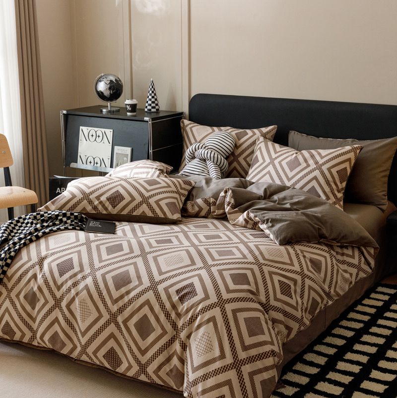 4Pcs Cotton 40s 130*70 gram/inch | Cotton Digital Printing Cover BedSet | ID COTTON4PCS025COLOR017