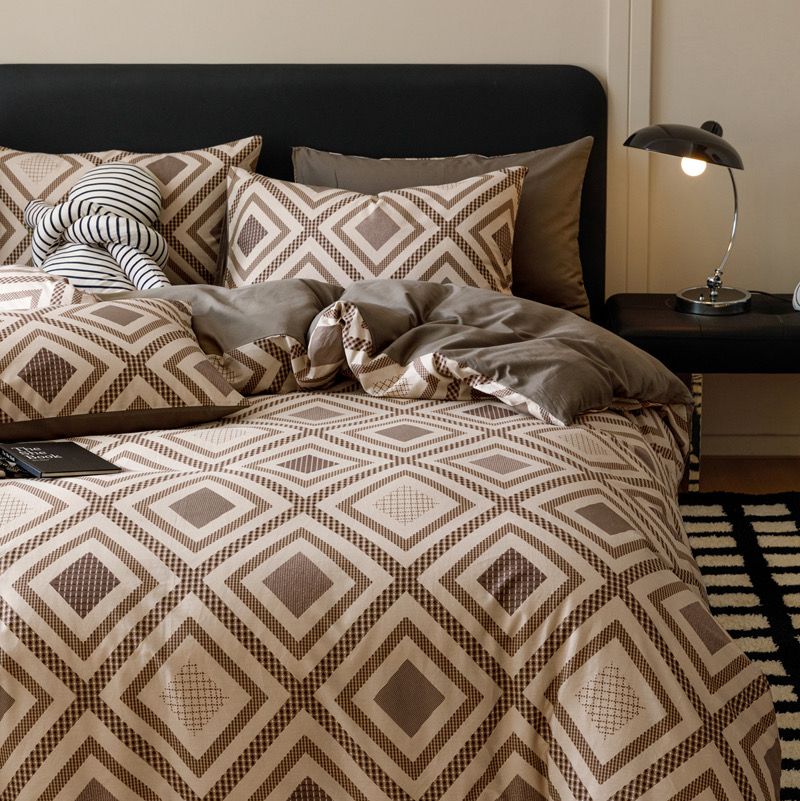 4Pcs Cotton 40s 130*70 gram/inch | Cotton Digital Printing Cover BedSet | ID COTTON4PCS025COLOR017