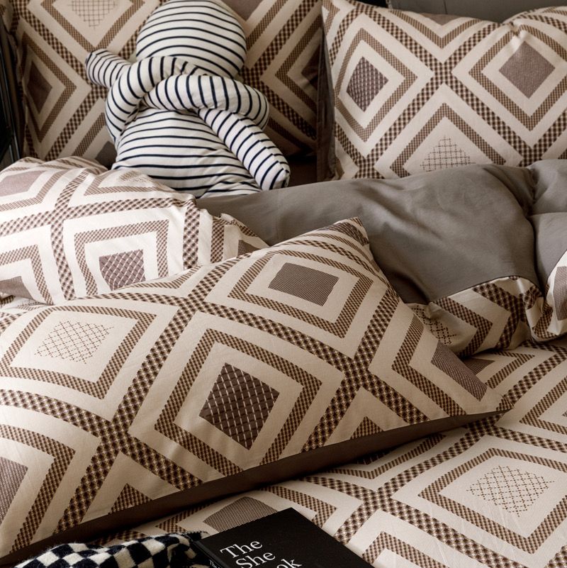 4Pcs Cotton 40s 130*70 gram/inch | Cotton Digital Printing Cover BedSet | ID COTTON4PCS025COLOR017