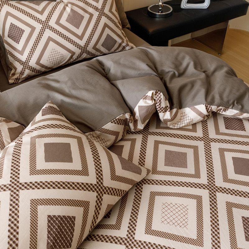 4Pcs Cotton 40s 130*70 gram/inch | Cotton Digital Printing Cover BedSet | ID COTTON4PCS025COLOR017