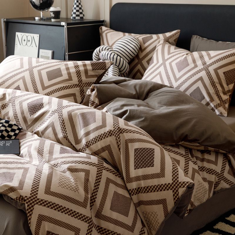 4Pcs Cotton 40s 130*70 gram/inch | Cotton Digital Printing Cover BedSet | ID COTTON4PCS025COLOR017