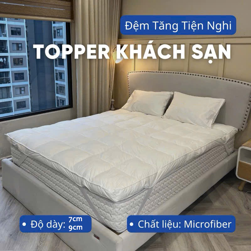 Topper khách sạn cao cấp Vải Cotton T233 chần bông Microfiber