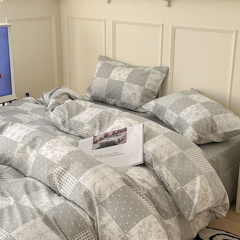 4Pcs Cotton 40s 130*70 gram/inch | Cotton Digital Printing Cover BedSet | ID COTTON4PCS025COLOR018