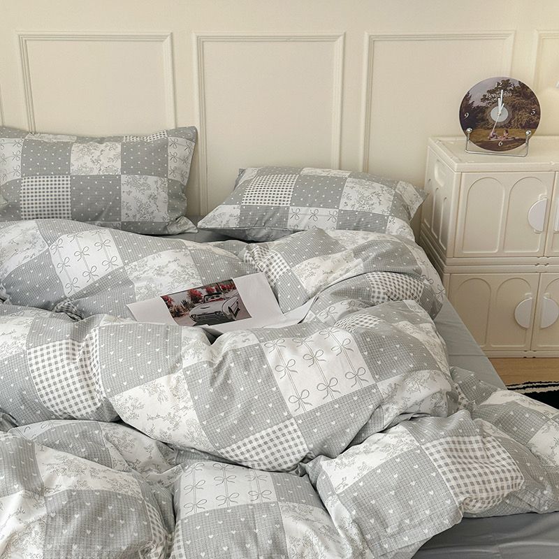 4Pcs Cotton 40s 130*70 gram/inch | Cotton Digital Printing Cover BedSet | ID COTTON4PCS025COLOR018