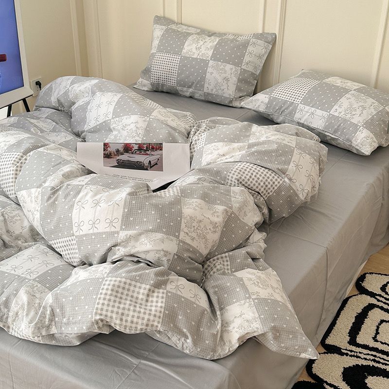 4Pcs Cotton 40s 130*70 gram/inch | Cotton Digital Printing Cover BedSet | ID COTTON4PCS025COLOR018