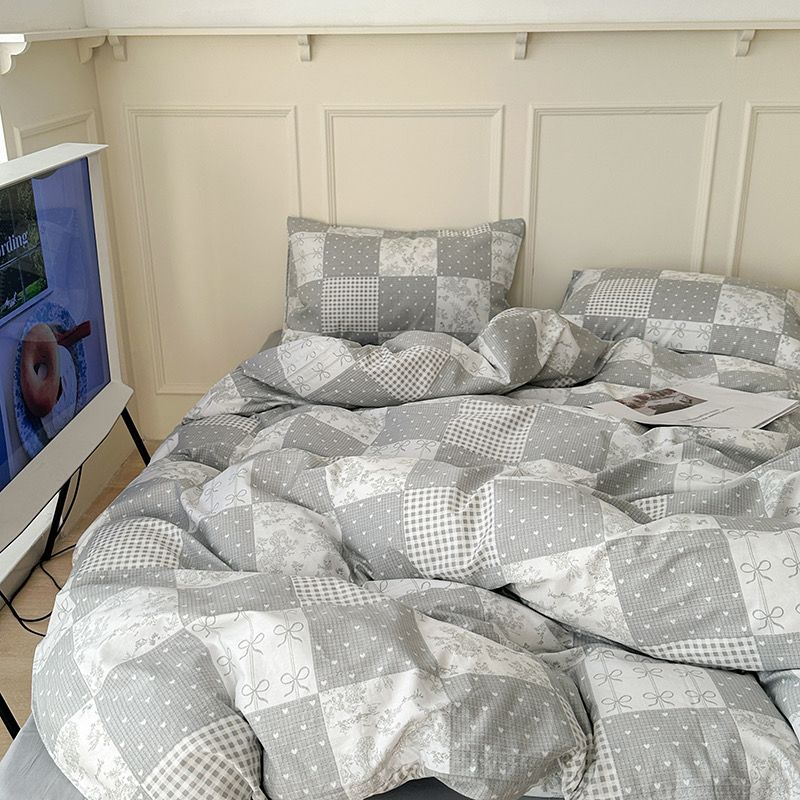 4Pcs Cotton 40s 130*70 gram/inch | Cotton Digital Printing Cover BedSet | ID COTTON4PCS025COLOR018