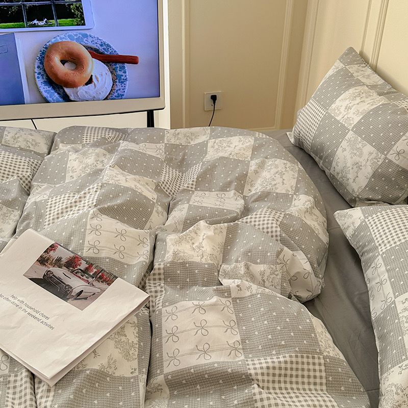 4Pcs Cotton 40s 130*70 gram/inch | Cotton Digital Printing Cover BedSet | ID COTTON4PCS025COLOR018