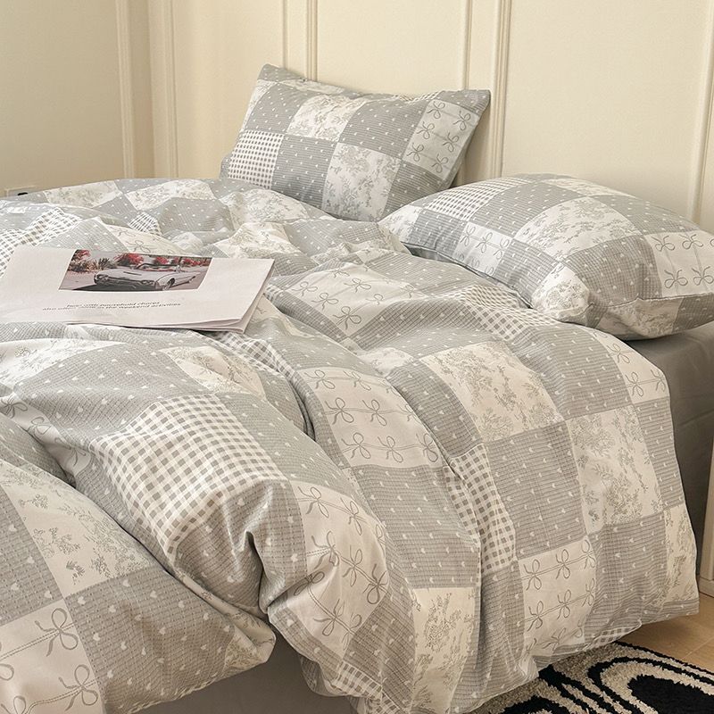 4Pcs Cotton 40s 130*70 gram/inch | Cotton Digital Printing Cover BedSet | ID COTTON4PCS025COLOR018