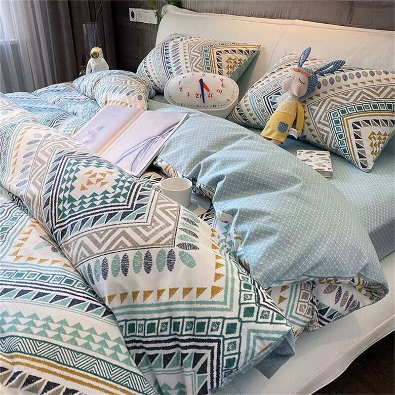 4Pcs Cotton 40s 130*70 gram/inch | Cotton Digital Printing Cover BedSet | ID COTTON4PCS025COLOR019