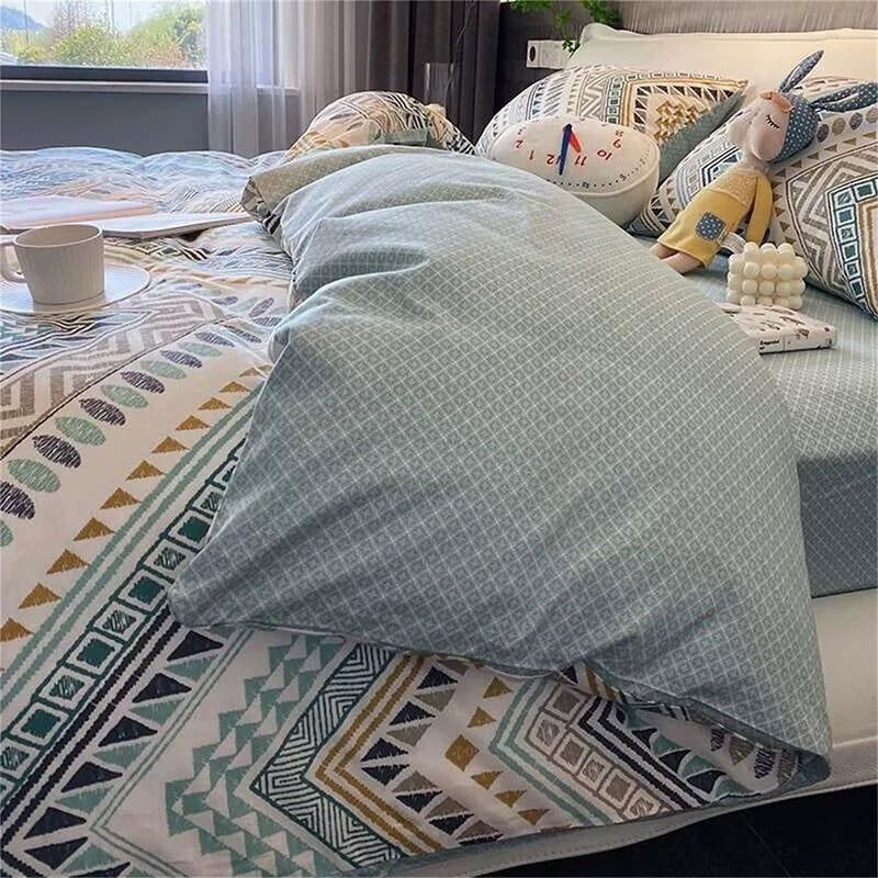 4Pcs Cotton 40s 130*70 gram/inch | Cotton Digital Printing Cover BedSet | ID COTTON4PCS025COLOR019