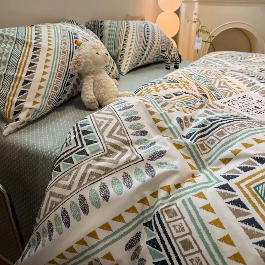 4Pcs Cotton 40s 130*70 gram/inch | Cotton Digital Printing Cover BedSet | ID COTTON4PCS025COLOR019