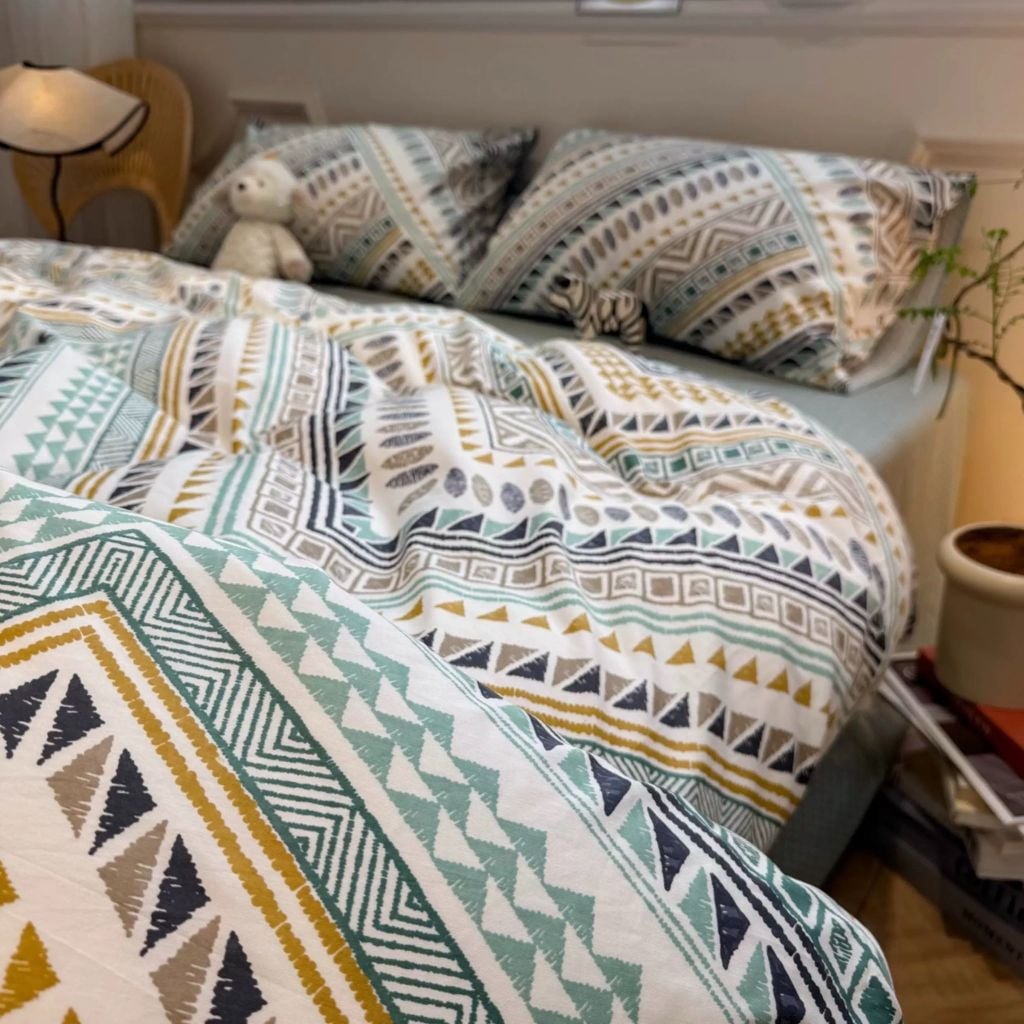 4Pcs Cotton 40s 130*70 gram/inch | Cotton Digital Printing Cover BedSet | ID COTTON4PCS025COLOR019