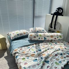 Bộ Chăn Ga Cotton Linen MARK HOME Car Funny