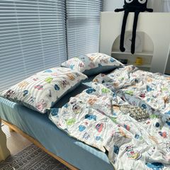 Bộ Chăn Ga Cotton Linen MARK HOME Car Funny
