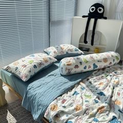 Bộ Chăn Ga Cotton Linen MARK HOME Car Funny