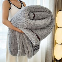 Home Text Wool Blanket | Chăn lông cừu dệt nổi 3D (1,6kg) | Ghi Xám Dark Grey