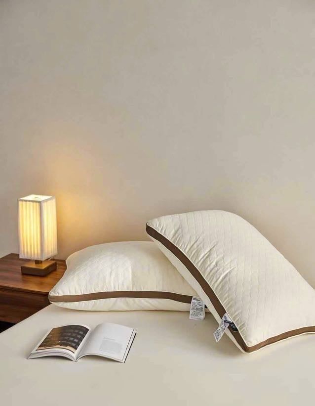 RUỘT GỐI LỤA TRẦN TRÁM VIỀN NÂNG KÉP BÔNG LÔNG VŨ NHÂN TẠO SIZE 48*74CM