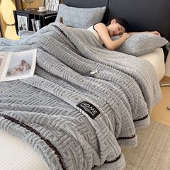 Home Text Wool Blanket | Chăn lông cừu dệt nổi 3D (1,6kg) | Ghi Xám Dark Grey