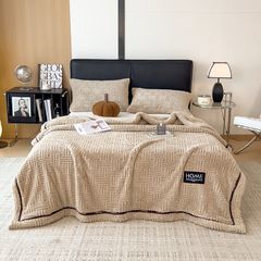 Home Text Wool Blanket Chăn lông cừu dệt nổi 3D 1,6kg | Mầu Cafe Sữa Mocha