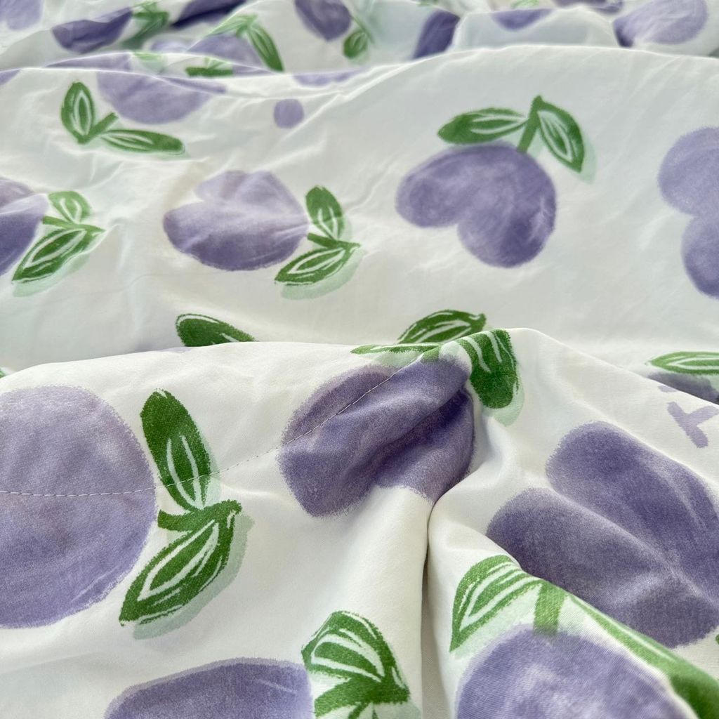 Bộ Chăn Ga Cotton Linen MARK HOME Tulip Tím - Purple