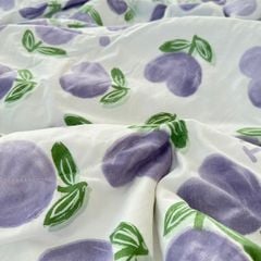 Bộ Chăn Ga Cotton Linen MARK HOME Tulip Tím - Purple