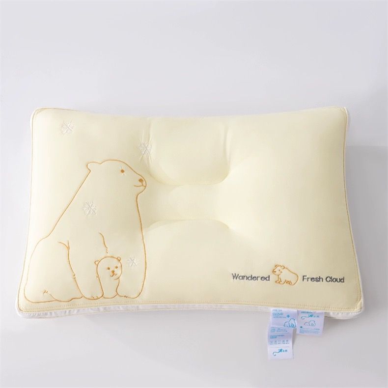 RUỘT GỐI ĐỊNH HÌNH COOLGEL LATEX THÊU HỌA GẤU TRẮNG BẮC CỰC SIZE 48*74CM