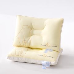 RUỘT GỐI ĐỊNH HÌNH COOLGEL LATEX THÊU HỌA GẤU TRẮNG BẮC CỰC SIZE 48*74CM