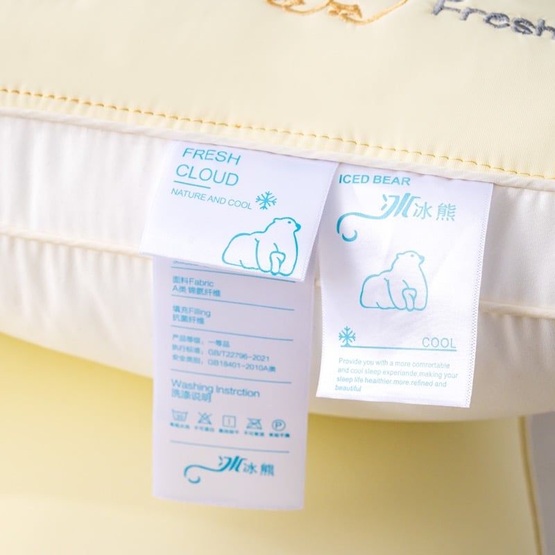 RUỘT GỐI ĐỊNH HÌNH COOLGEL LATEX THÊU HỌA GẤU TRẮNG BẮC CỰC SIZE 48*74CM